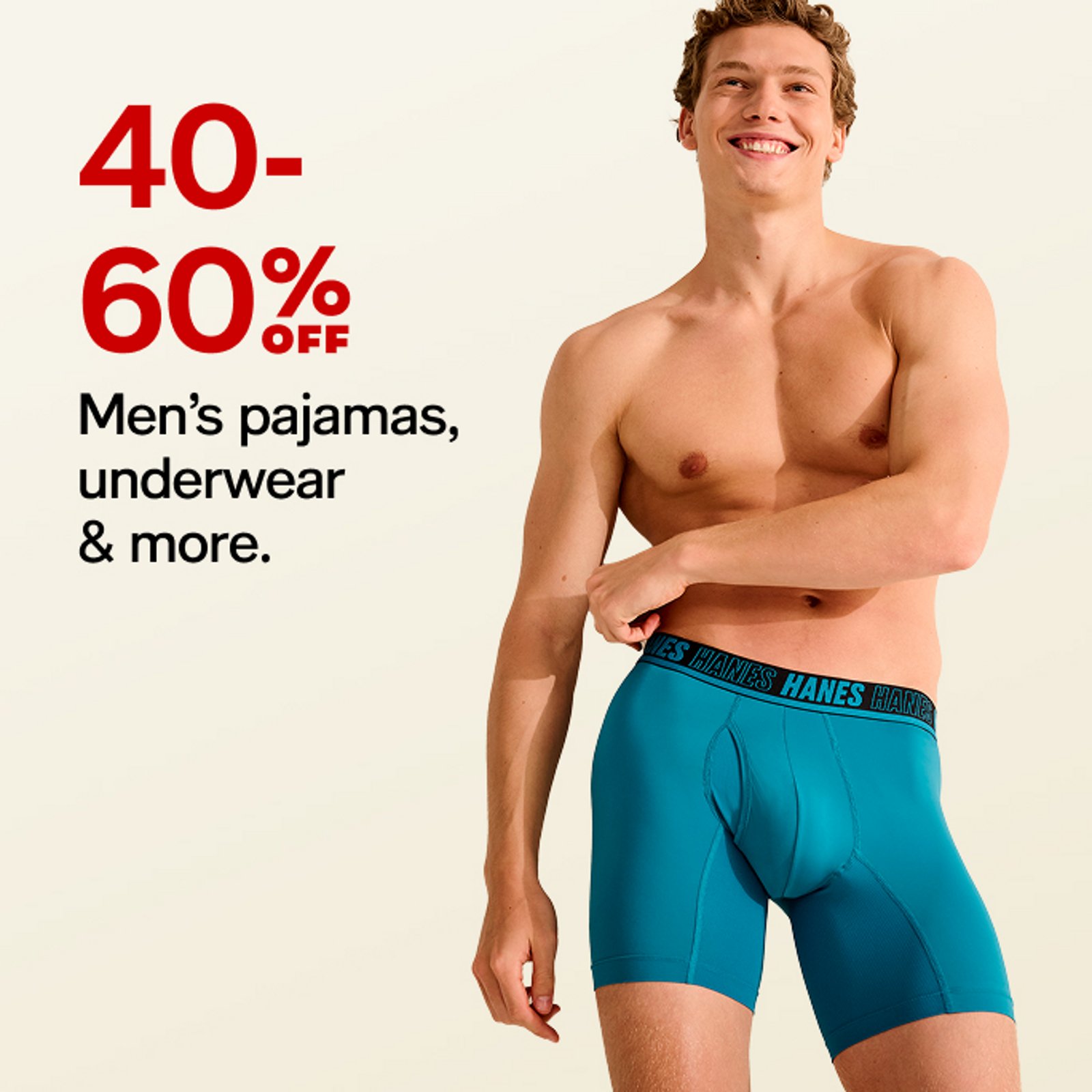 40-60% off Men's pajamas, underwear & more