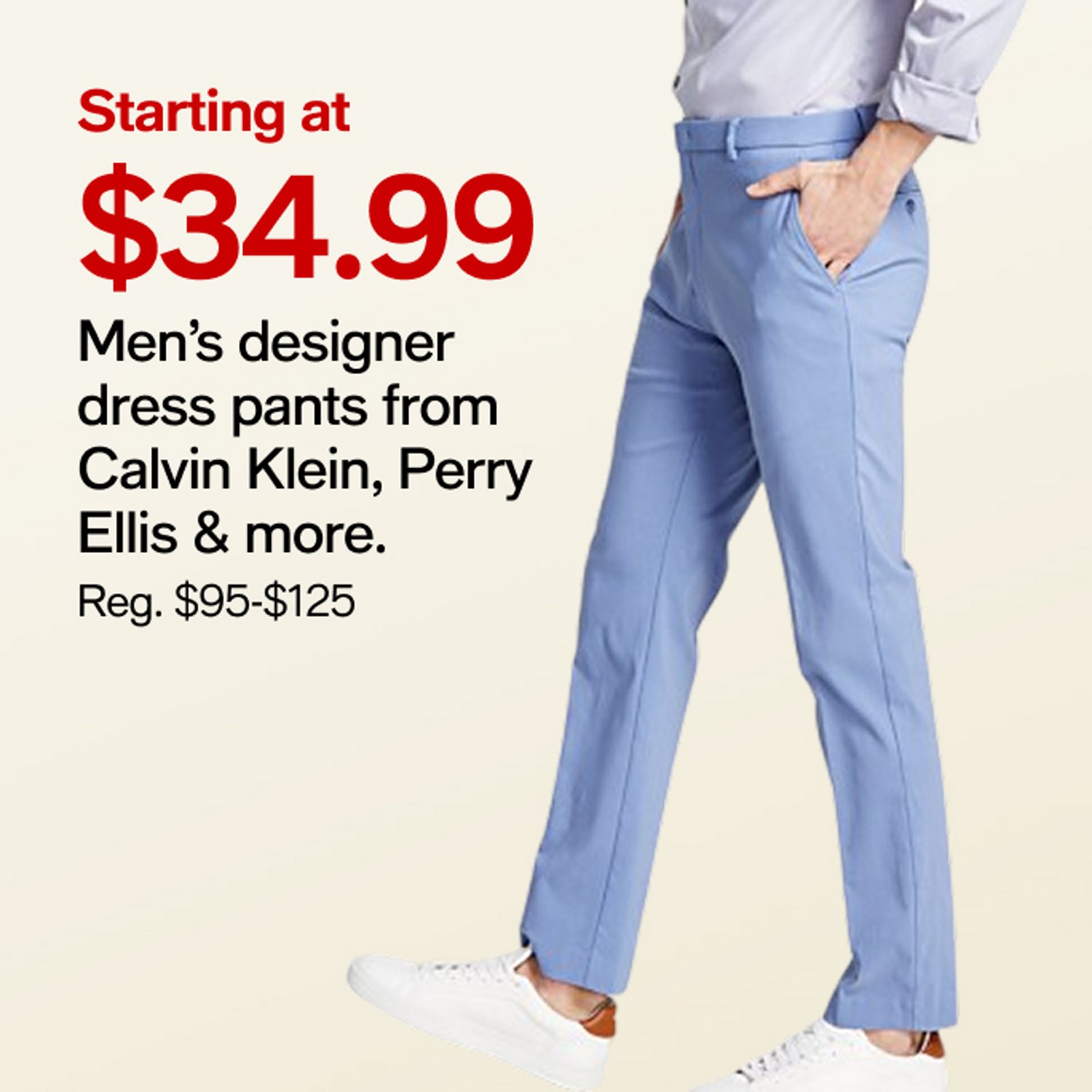 Starting $34.99 Men's designer pants from calvin klein