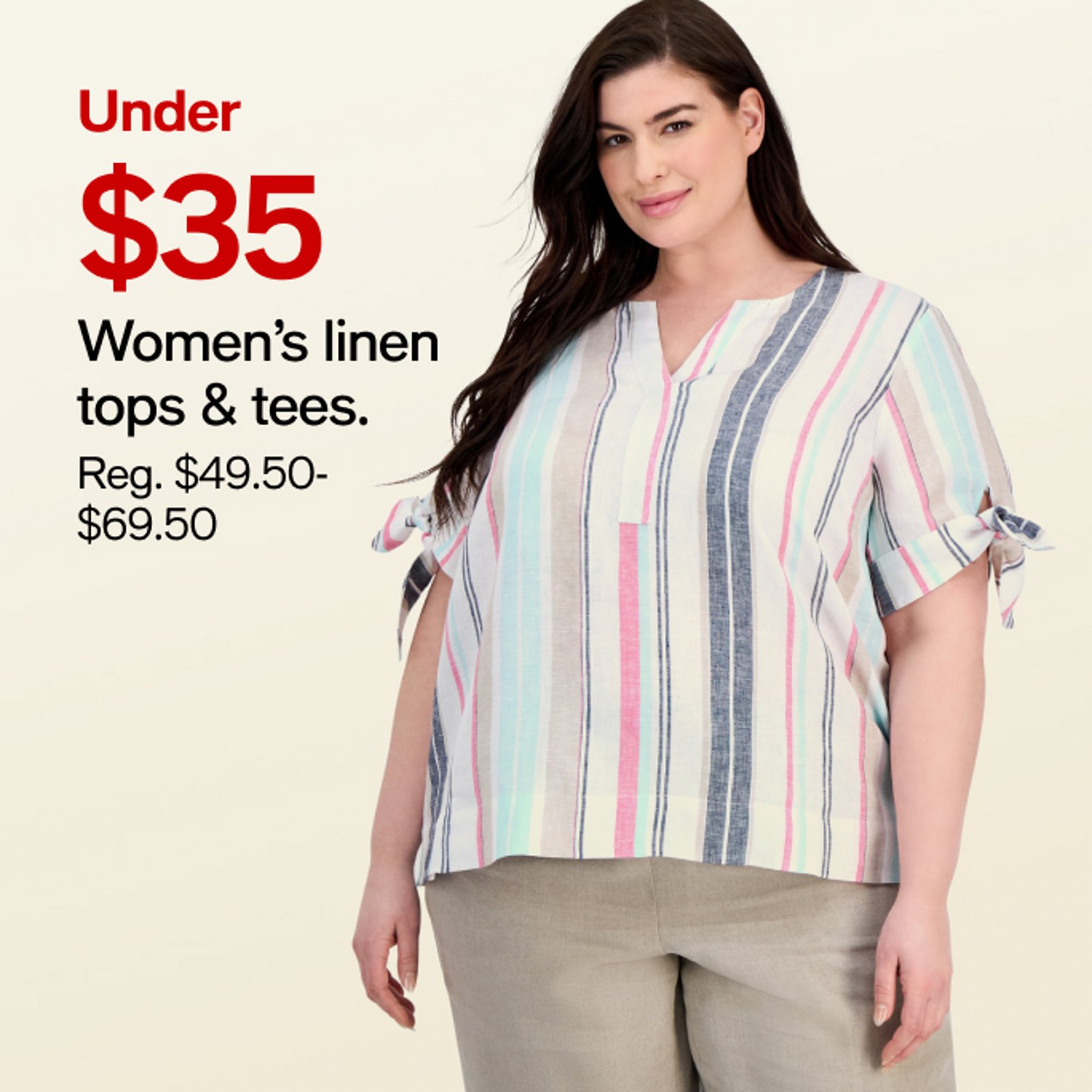 Under  $35 Women's Linen tops & tees