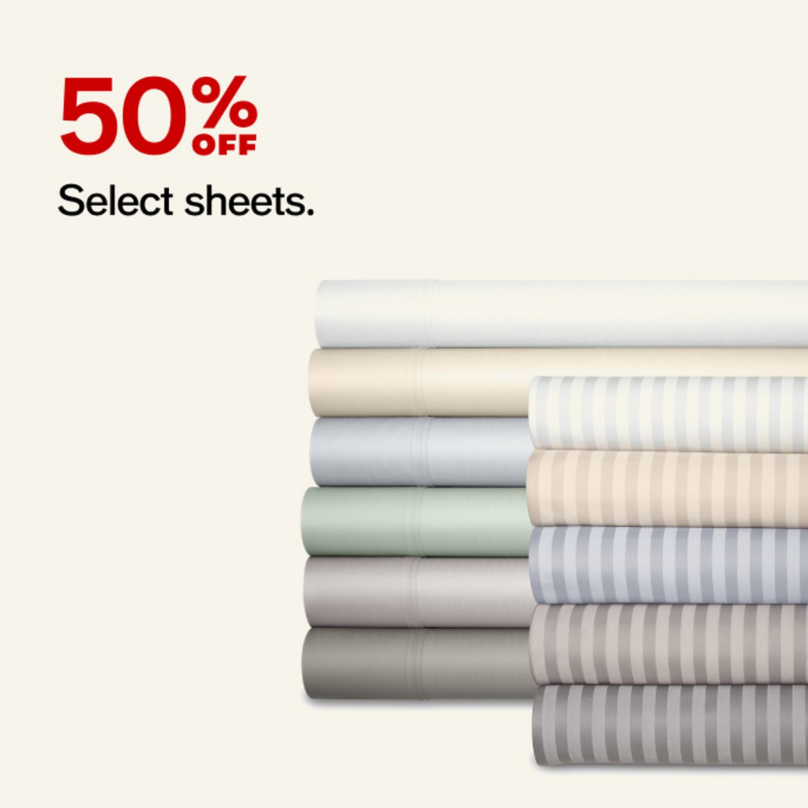 50% off Select sheets
