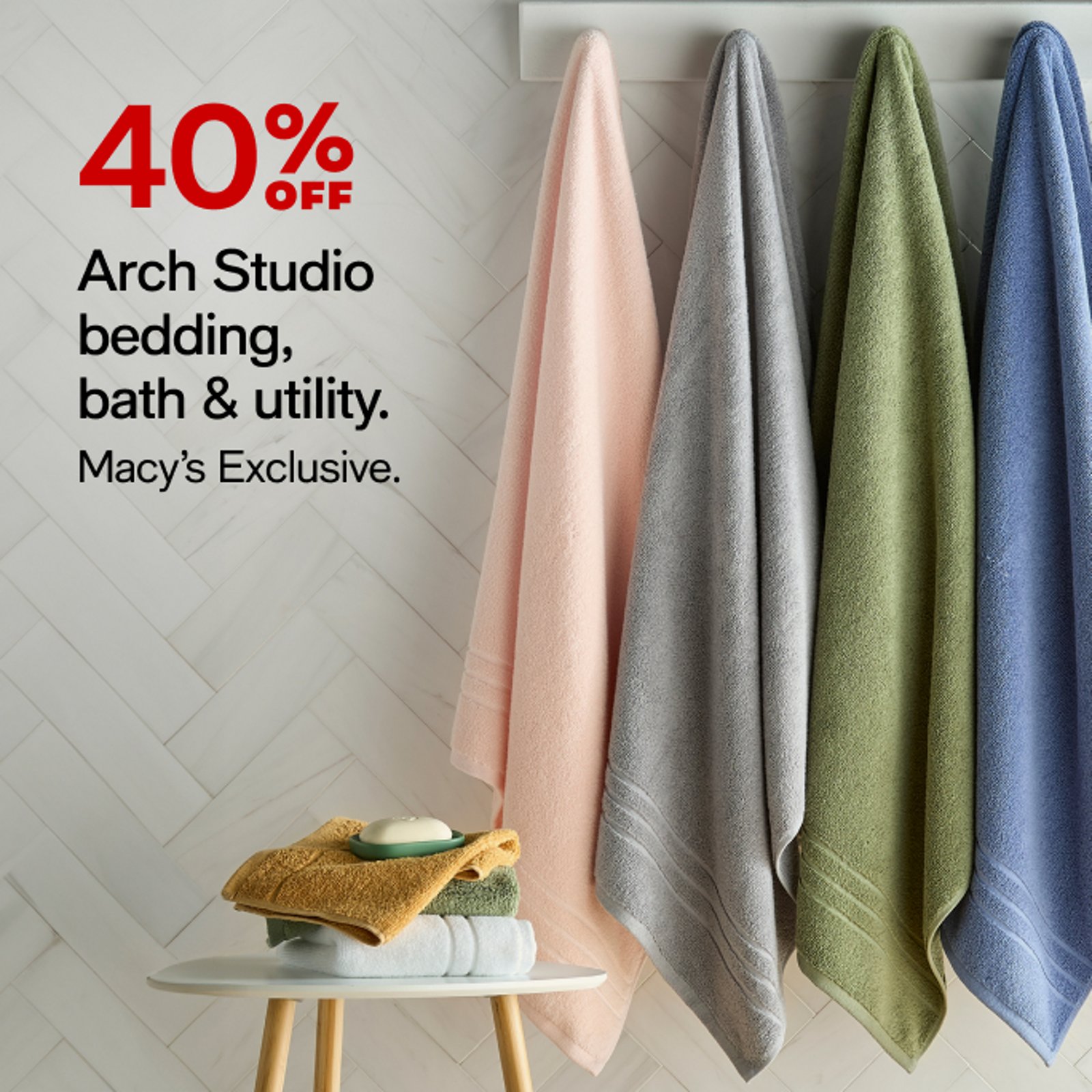 40% off Arch Studio bedding, bath & utility