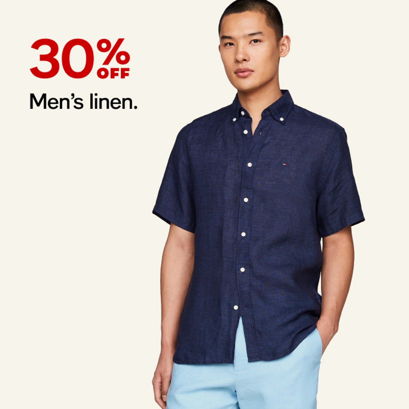 30% off Men's linen