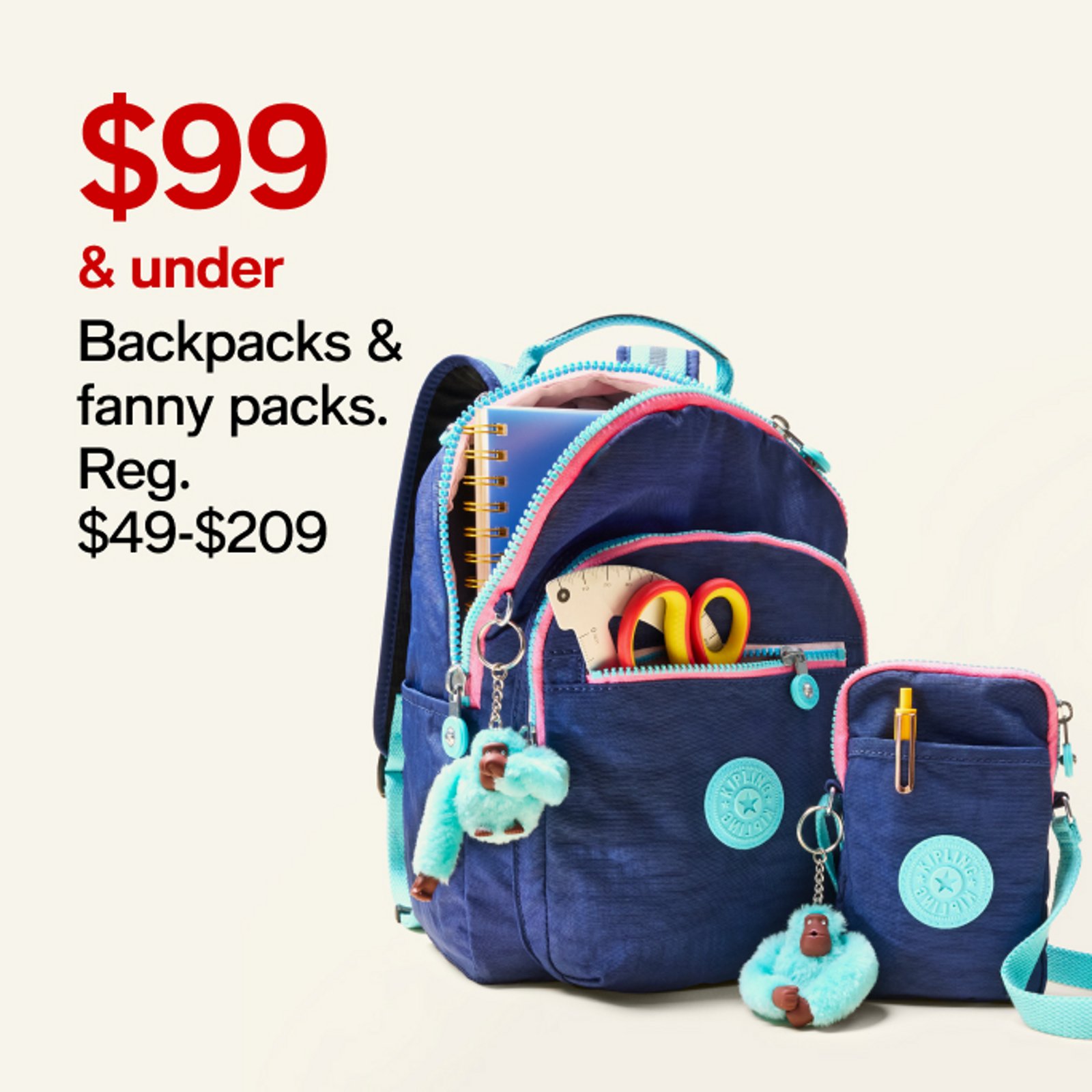 $99 & under backpacks & fanny packs