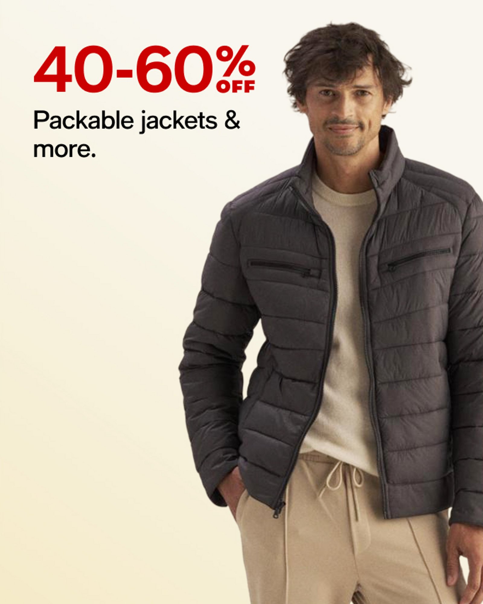40-60% off Packable jackets