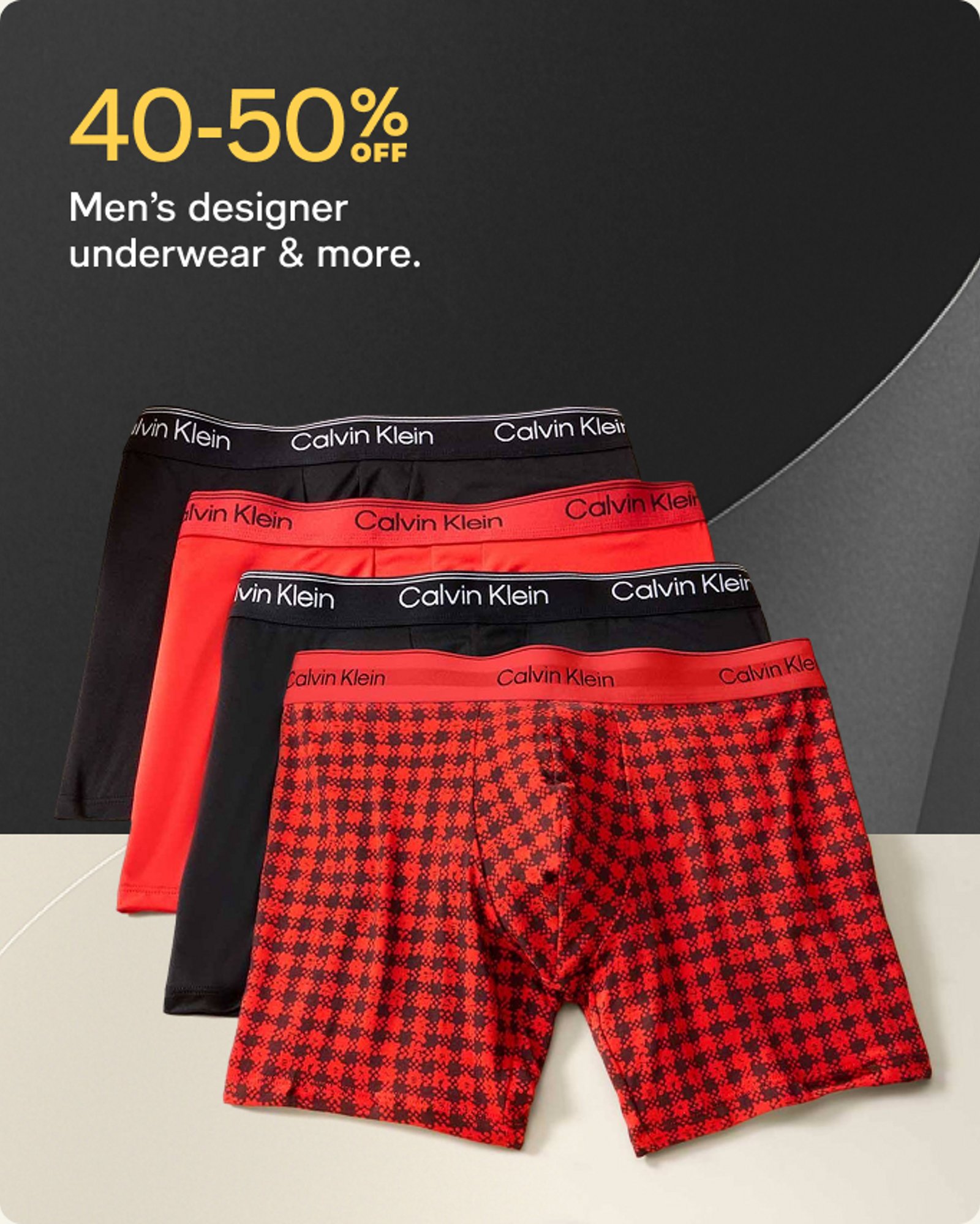 40-50% off Men's designer underwear & more